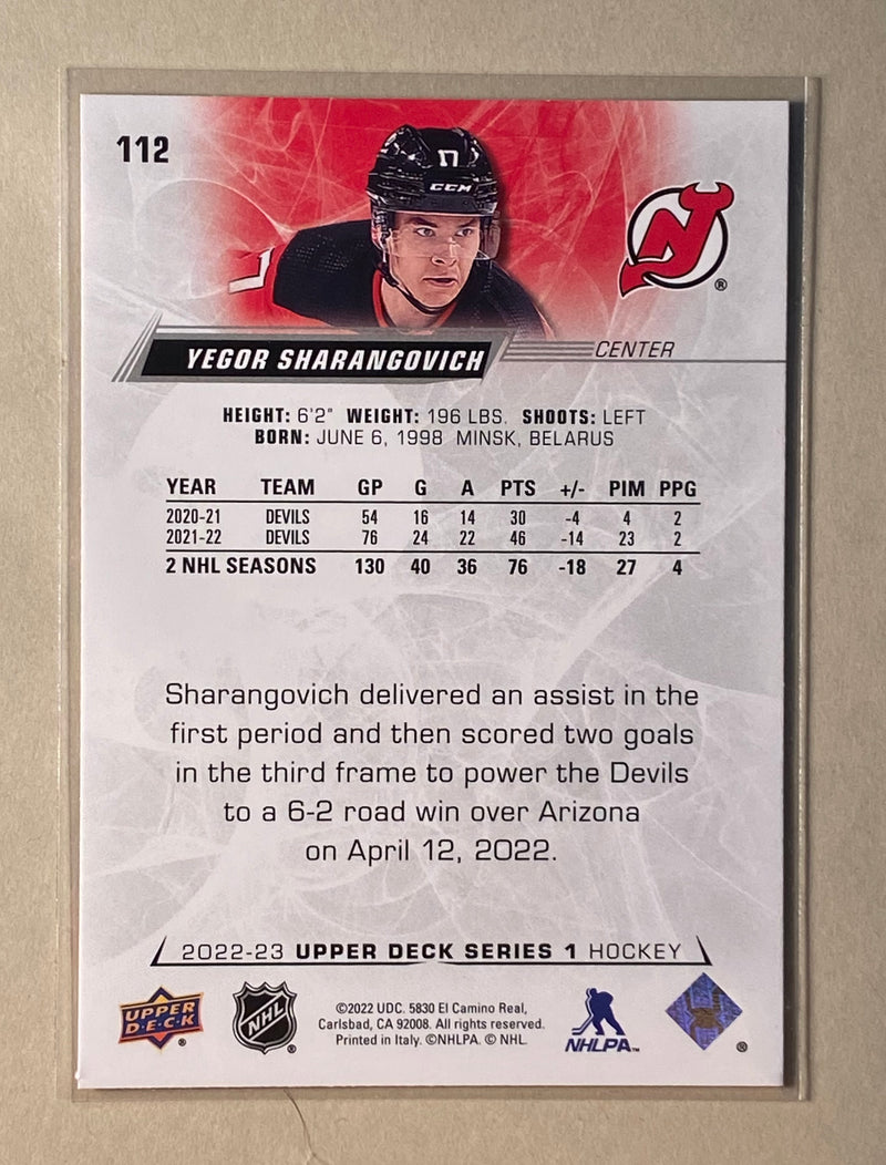 2022-23 Upper Deck 112 Yegor Sharangovich - Hockey