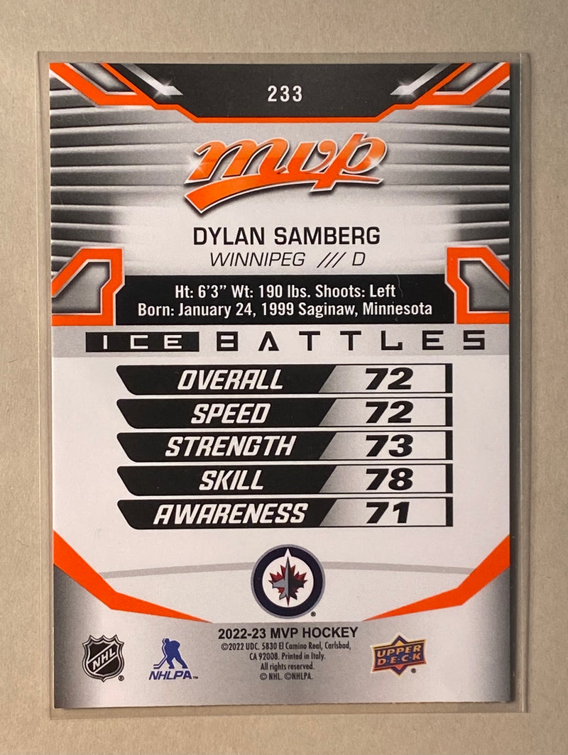 2022-23 Upper Deck 233 Dylan Samberg - MVP - Hockey - Ice Battles