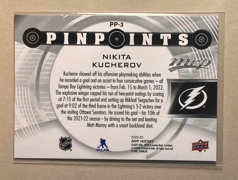 2022-23 Upper Deck PP-3 Nikita Kucherov - Hockey - MVP - Pin Points