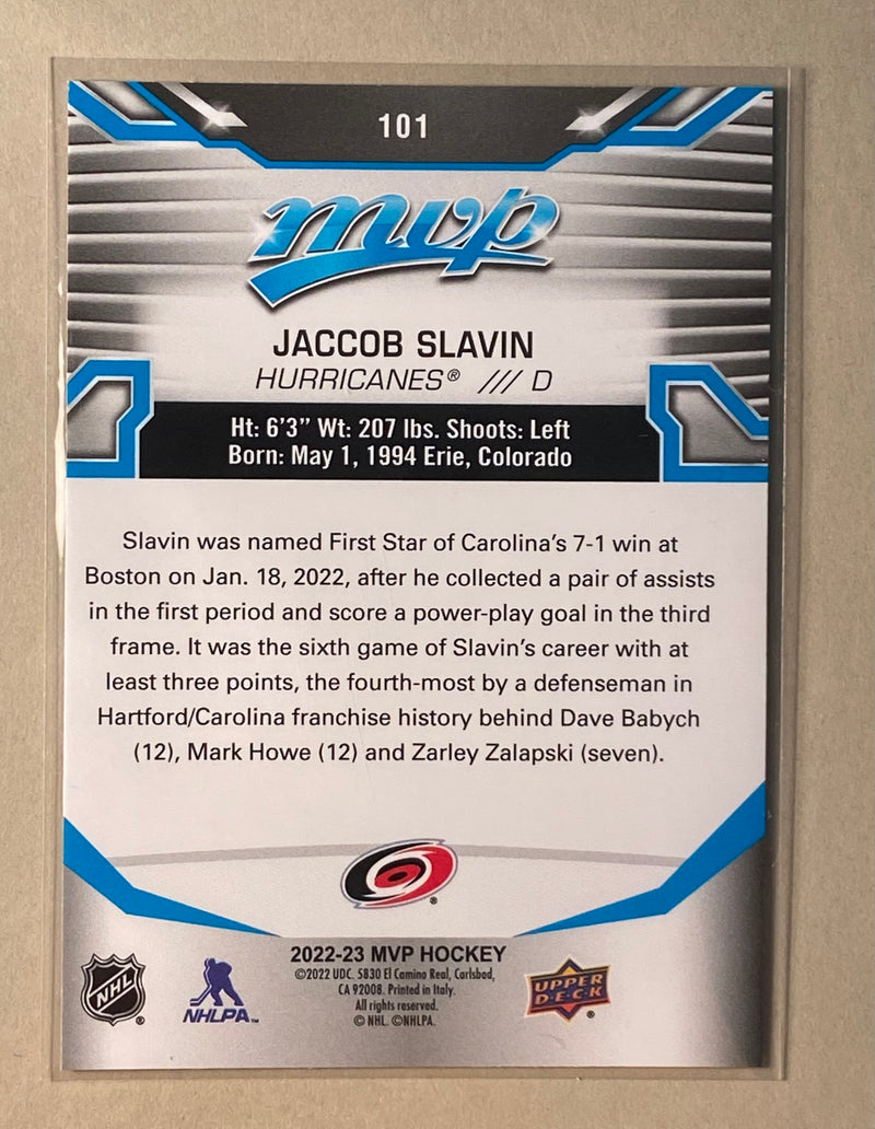 2022-23 Upper Deck 101 Jaccob Slavin - Hockey - MVP