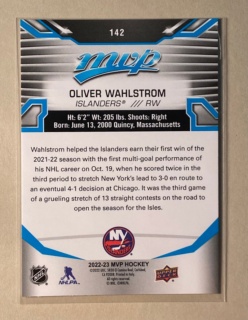 2022-23 Upper Deck 142 Oliver Wahlstrom - Hockey - MVP