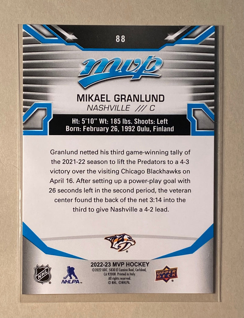 2022-23 Upper Deck 88 Mikael Granlund - Hockey - MVP