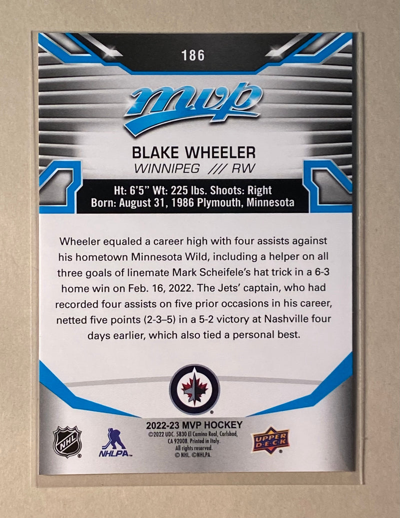 2022-23 Upper Deck 186 Blake Wheeler - Hockey - MVP