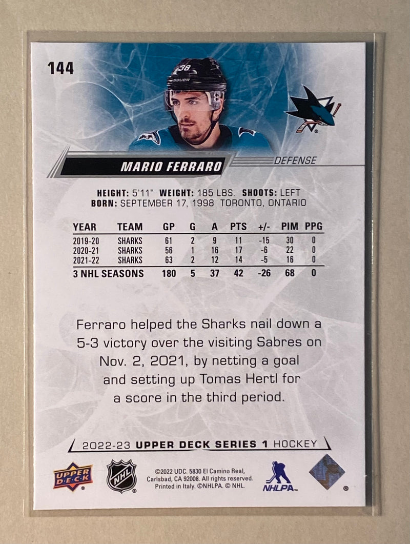 2022-23 Upper Deck 144 Mario Ferraro - Hockey