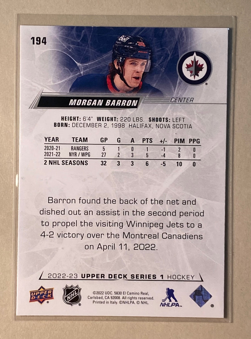 2022-23 Upper Deck 194 Morgan Barron - Hockey