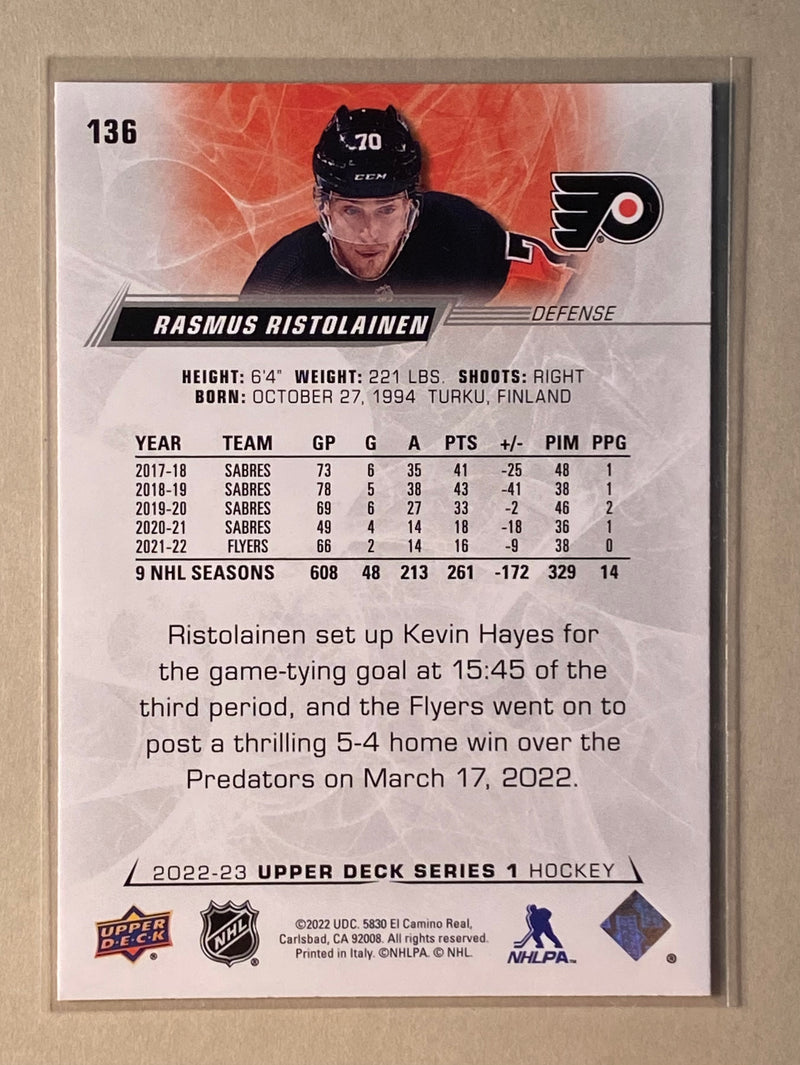 2022-23 Upper Deck 136 Rasmus Ristolainen - Hockey