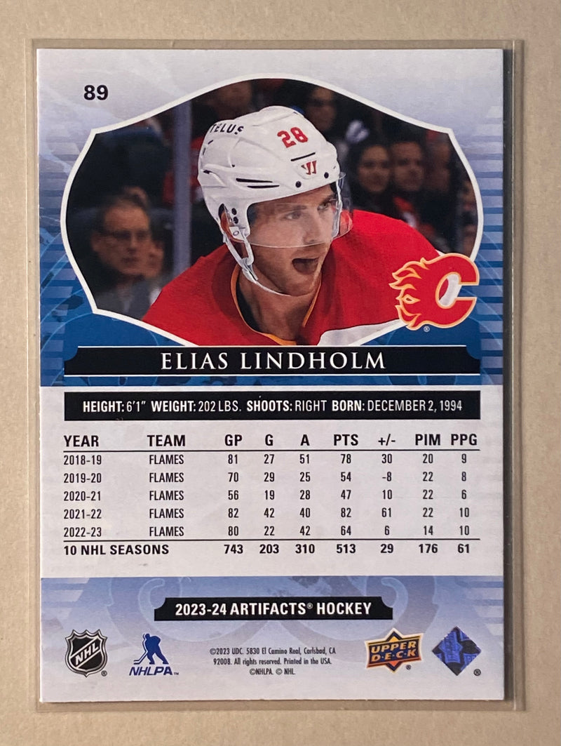 2023-24 Upper Deck 89 Elias Lindholm - Hockey - Artifacts