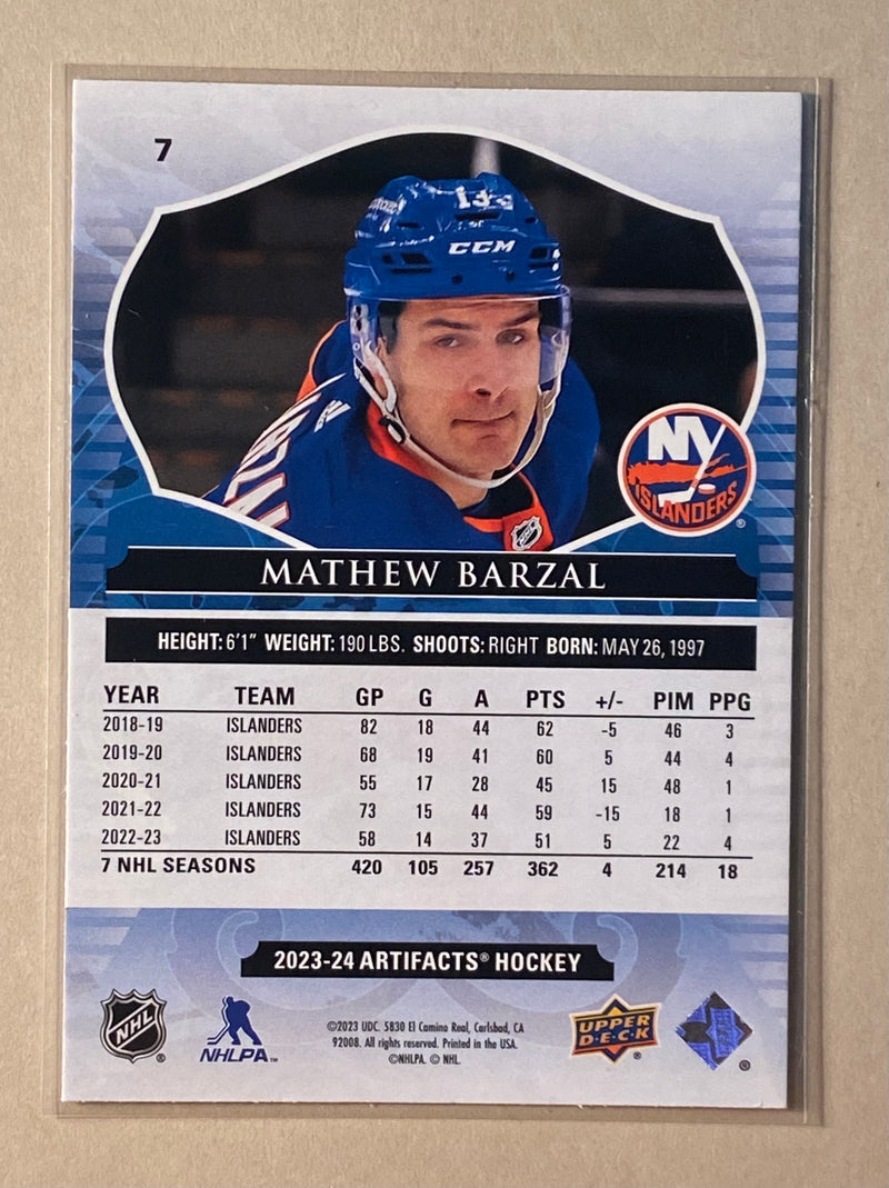 2023-24 Upper Deck 7 Mathew Barzal - Hockey - Artifacts