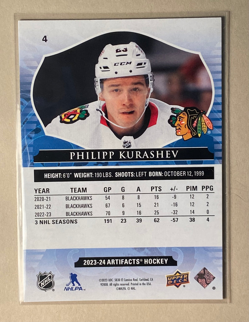 2023-24 Upper Deck 4 Philipp Kurashev - Hockey - Artifacts - Turquoise