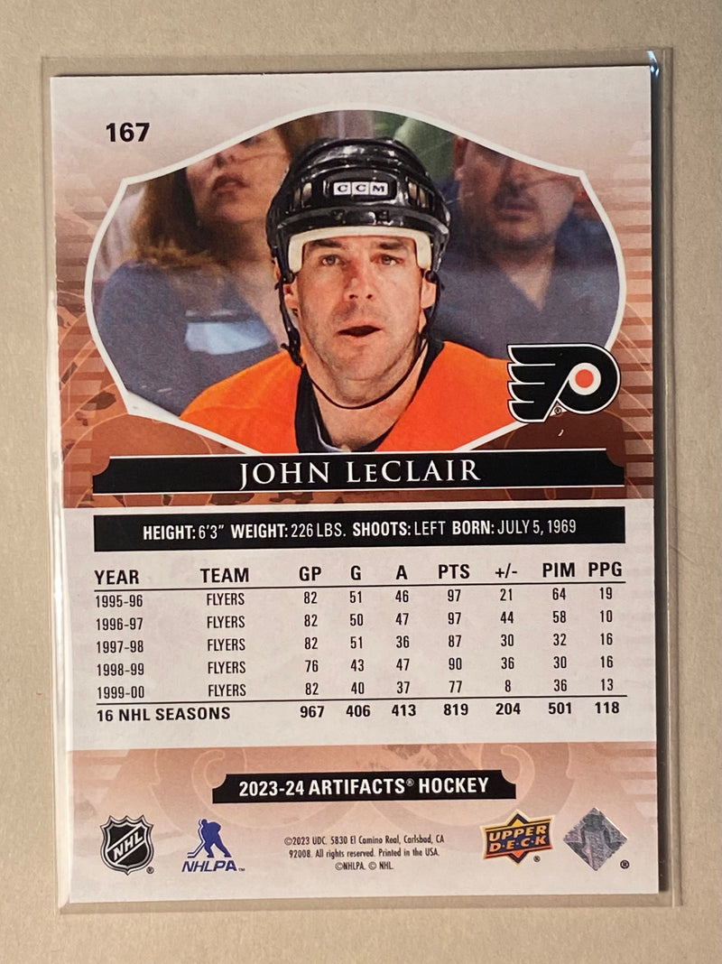 2023-24 Upper Deck 167 John LeClair - Hockey - Artifacts - Turquoise