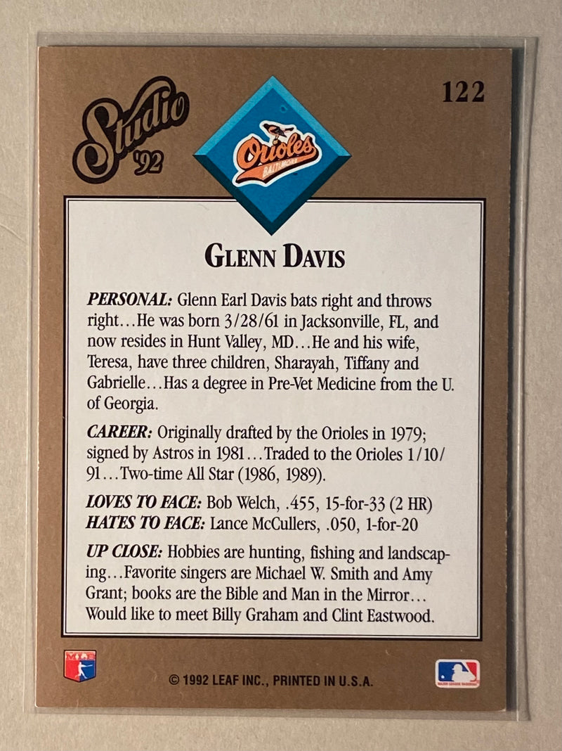 1992 Leaf 122 Glenn Davis - Baseball - Studio