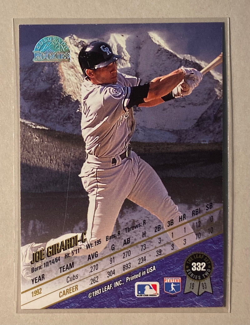 1993 Leaf 332 Joe Girardi - Baseball