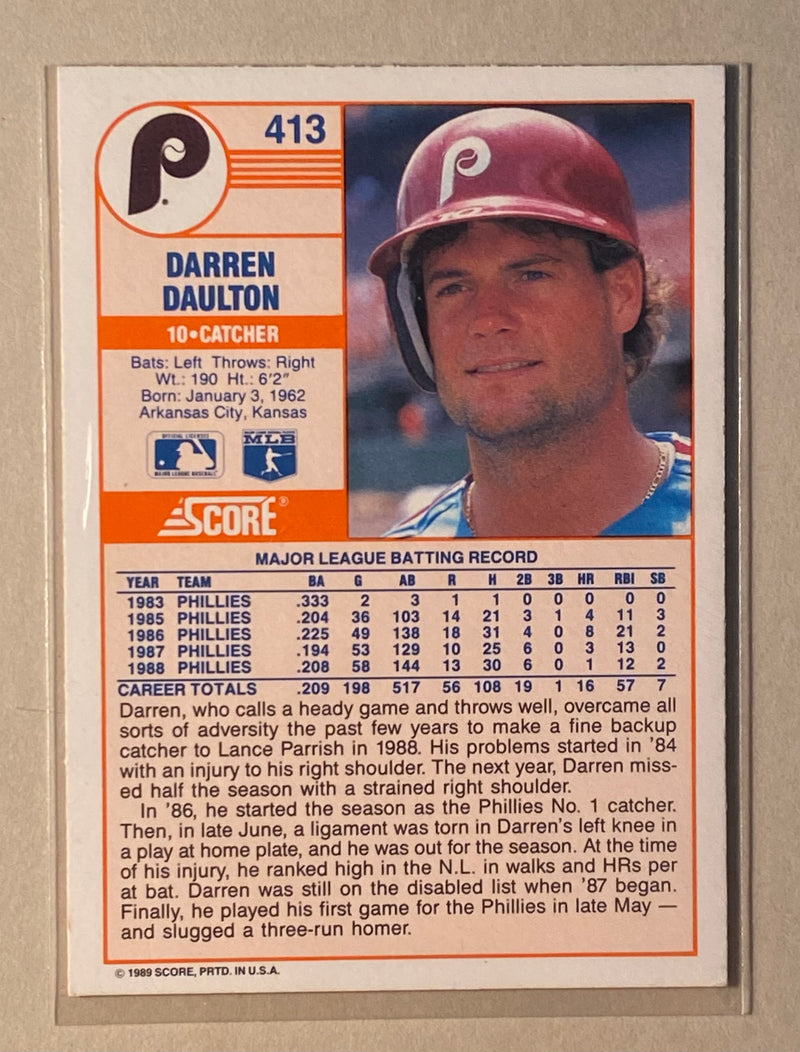 1989 Score 413 Darren Daulton - Baseball