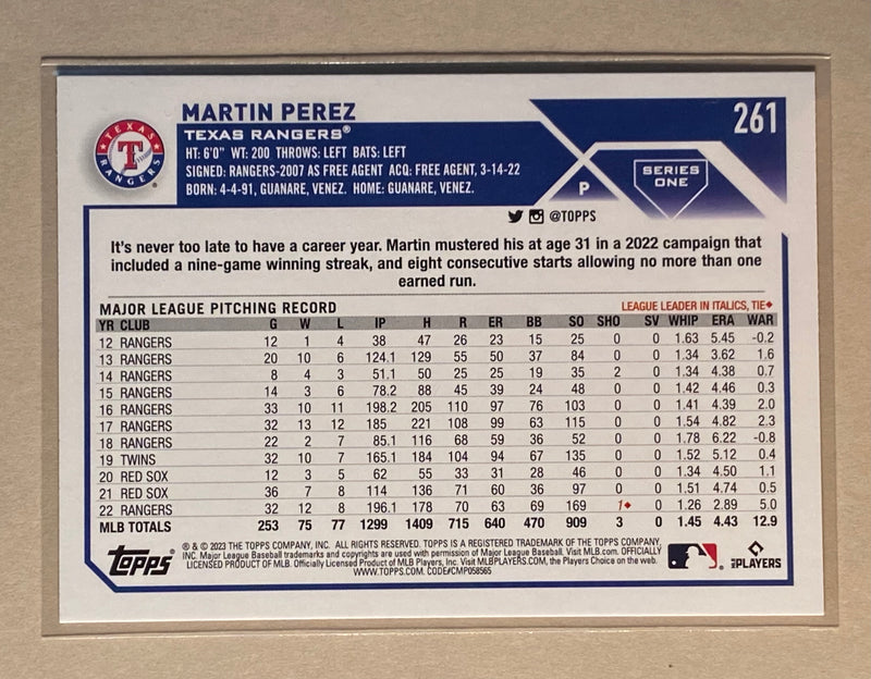 2023 Topps 261 Martin Perez - Baseball