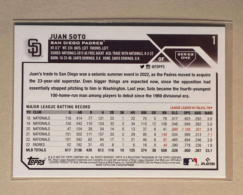 2023 Topps 1 Juan Soto - Baseball