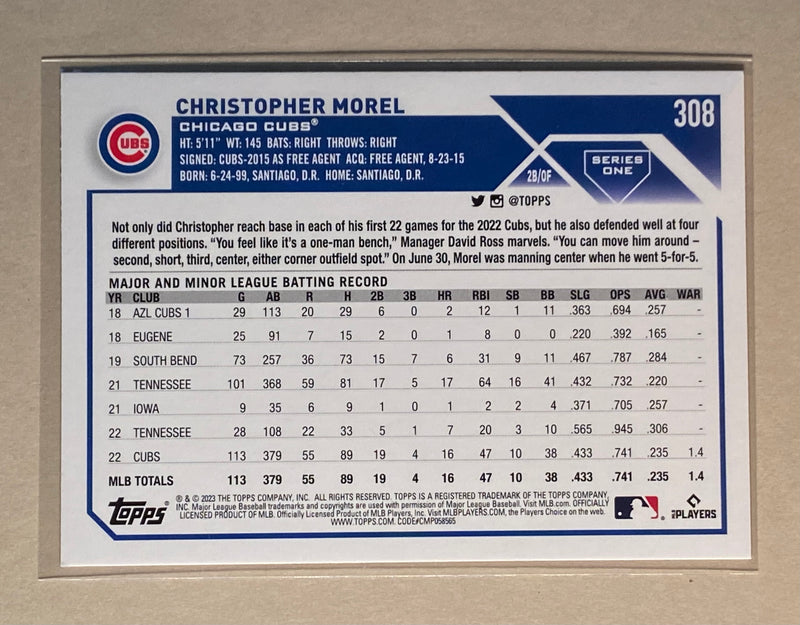 2023 Topps 308 Christopher Morel - Baseball - RC