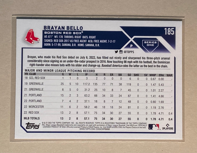 2023 Topps 185 Brayan Bello - Baseball - RC