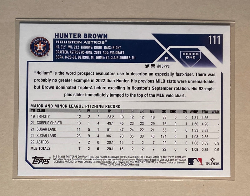 2023 Topps 111 Hunter Brown - Baseball - RC