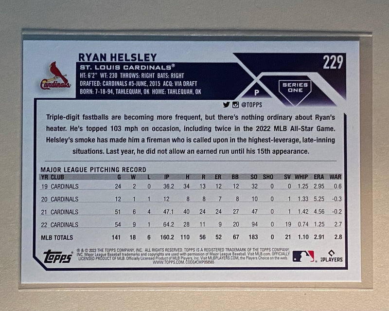 2023 Topps 229 Ryan Helsley - Baseball