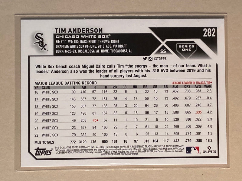 2023 Topps 282 Tim Anderson - Baseball