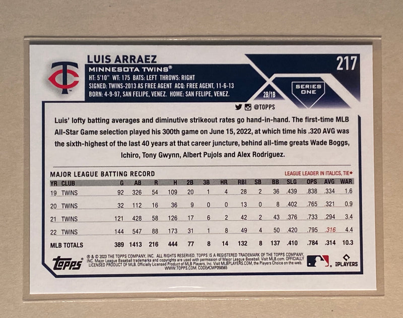 2023 Topps 217 Luis Arraez - Baseball