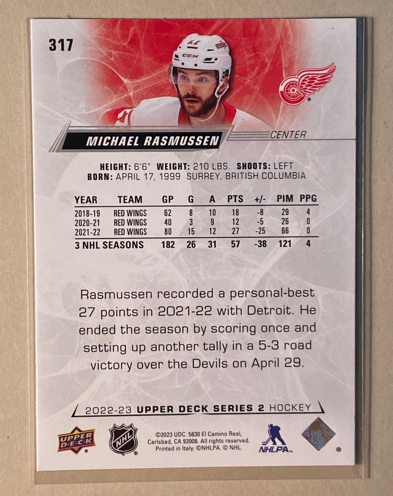 2022-23 Upper Deck 317 Michael Rasmussen - Hockey - Series 2