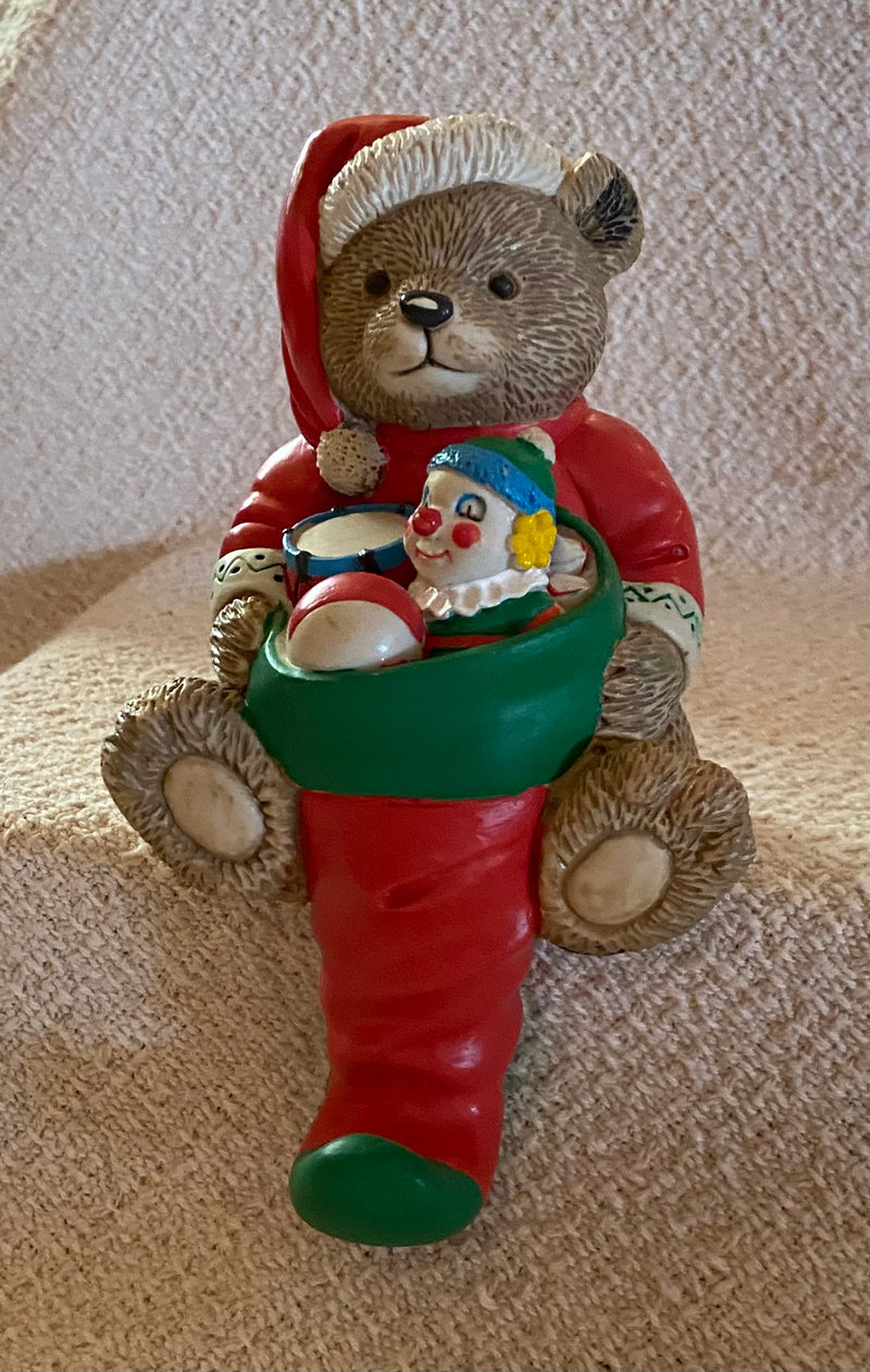 Santa Bear Stocking Holder - 1993 Fraser Collection