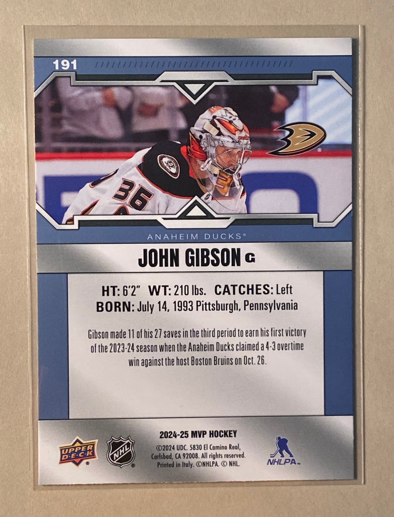 2024-25 Upper Deck 191 John Gibson - Hockey - MVP