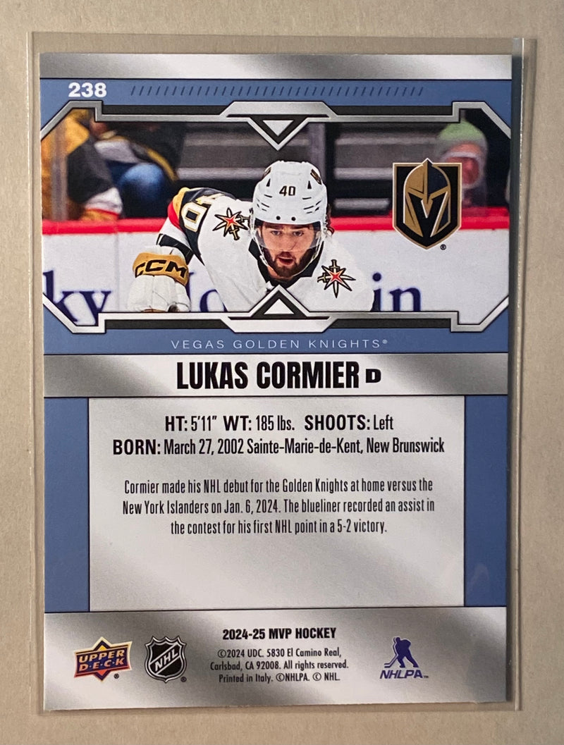 2024-25 Upper Deck 238 Lukas Cormier - Hockey - MVP - Rookies