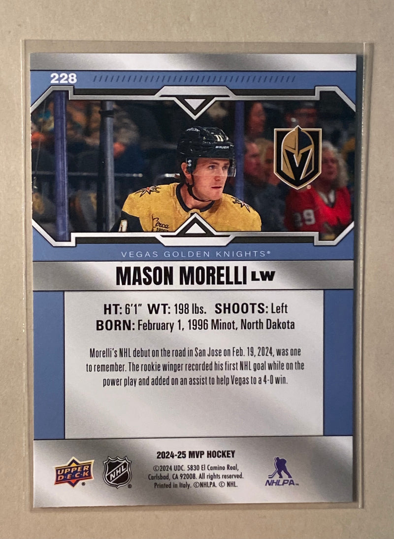 2024-25 Upper Deck 228 Mason Morelli - Hockey - MVP - Rookies