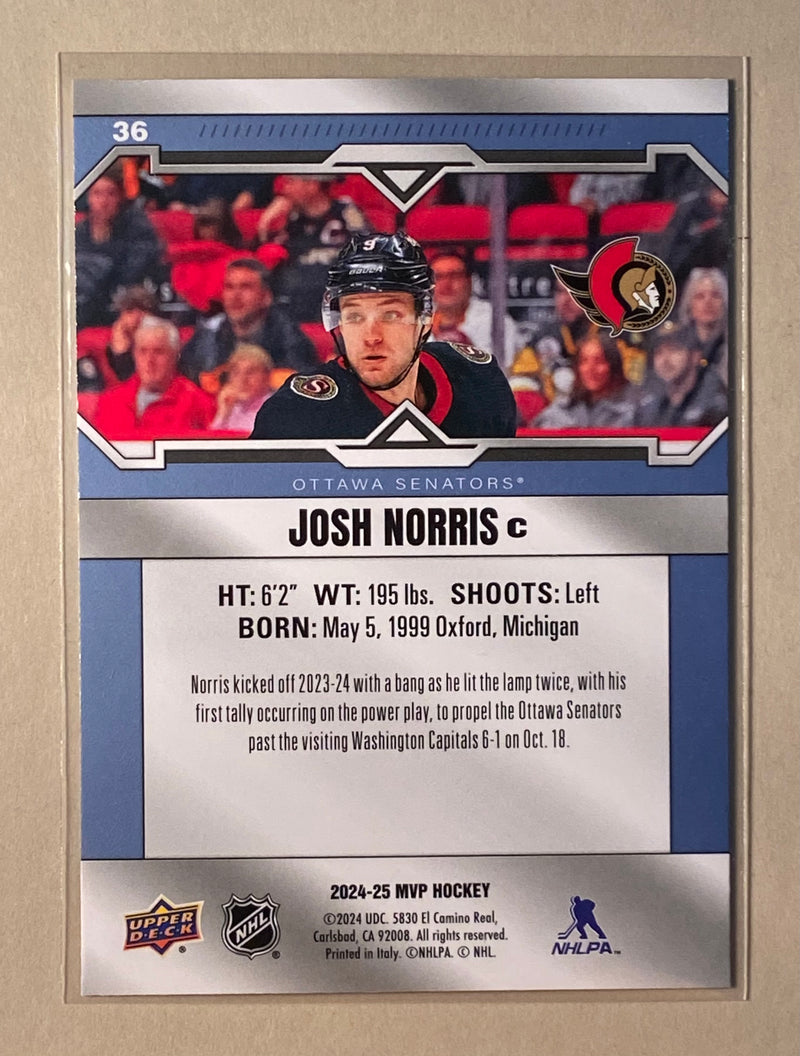 2024-25 Upper Deck 36 Josh Norris - Hockey - MVP