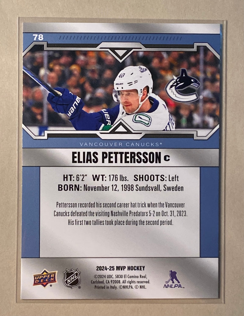 2024-25 Upper Deck 78 Elias Pettersson - Hockey - MVP