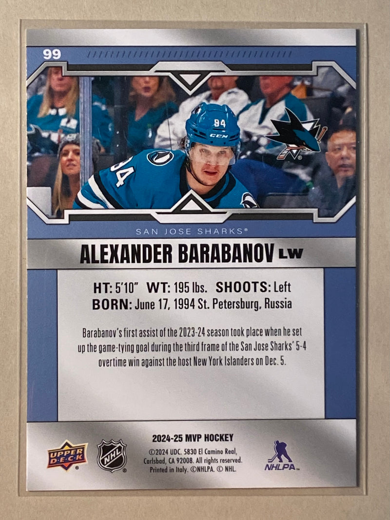 2024-25 Upper Deck 99 Alexander Barabanov - Hockey - MVP