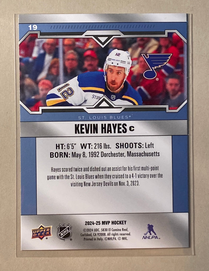 2024-25 Upper Deck 19 Kevin Hayes - Hockey - MVP