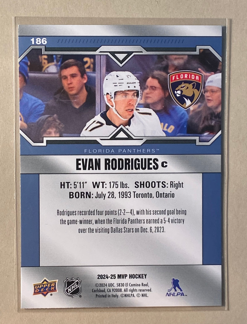 2024-25 Upper Deck 186 Evan Rodrigues - Hockey - MVP