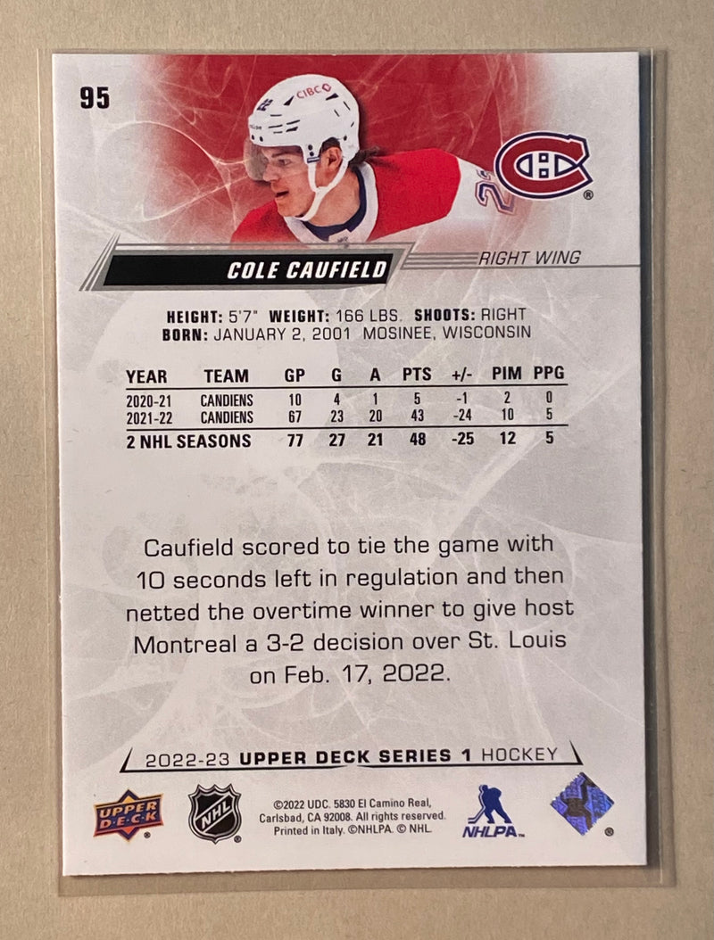 2022-23 Upper Deck 95 Cole Caufield - Hockey