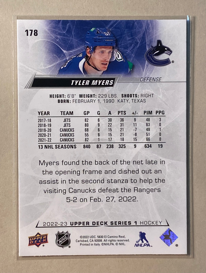 2022-23 Upper Deck 178 Tyler Myers - Hockey