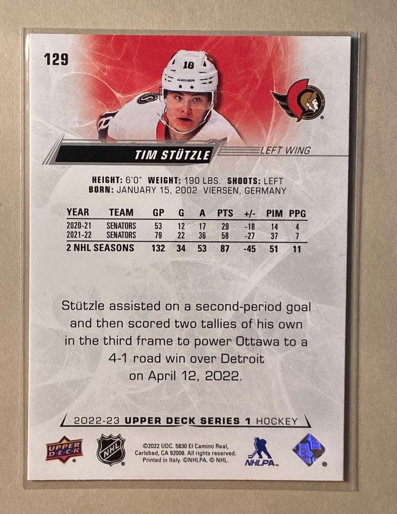 2022-23 Upper Deck 129 Tim Stutzle - Hockey