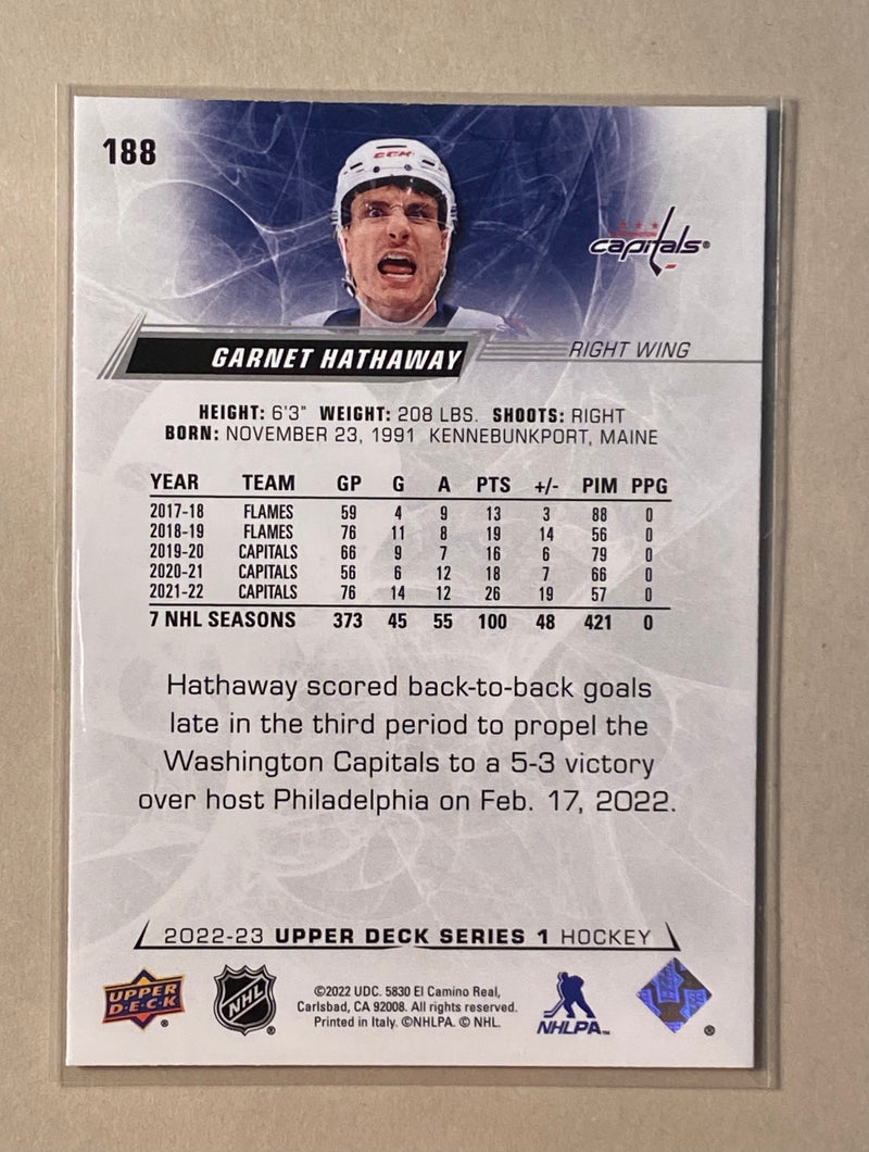 2022-23 Upper Deck 188 Garnet Hathaway - Hockey