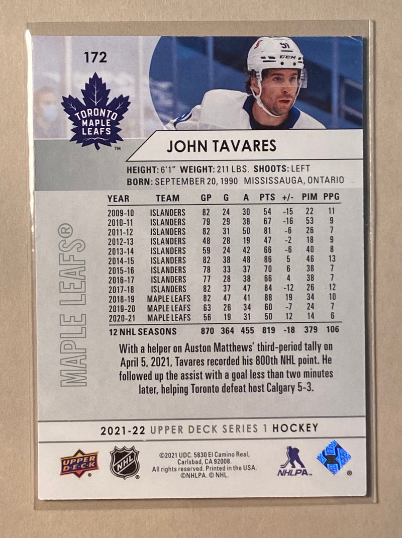 2021-22 Upper Deck 172 John Tavares - Hockey