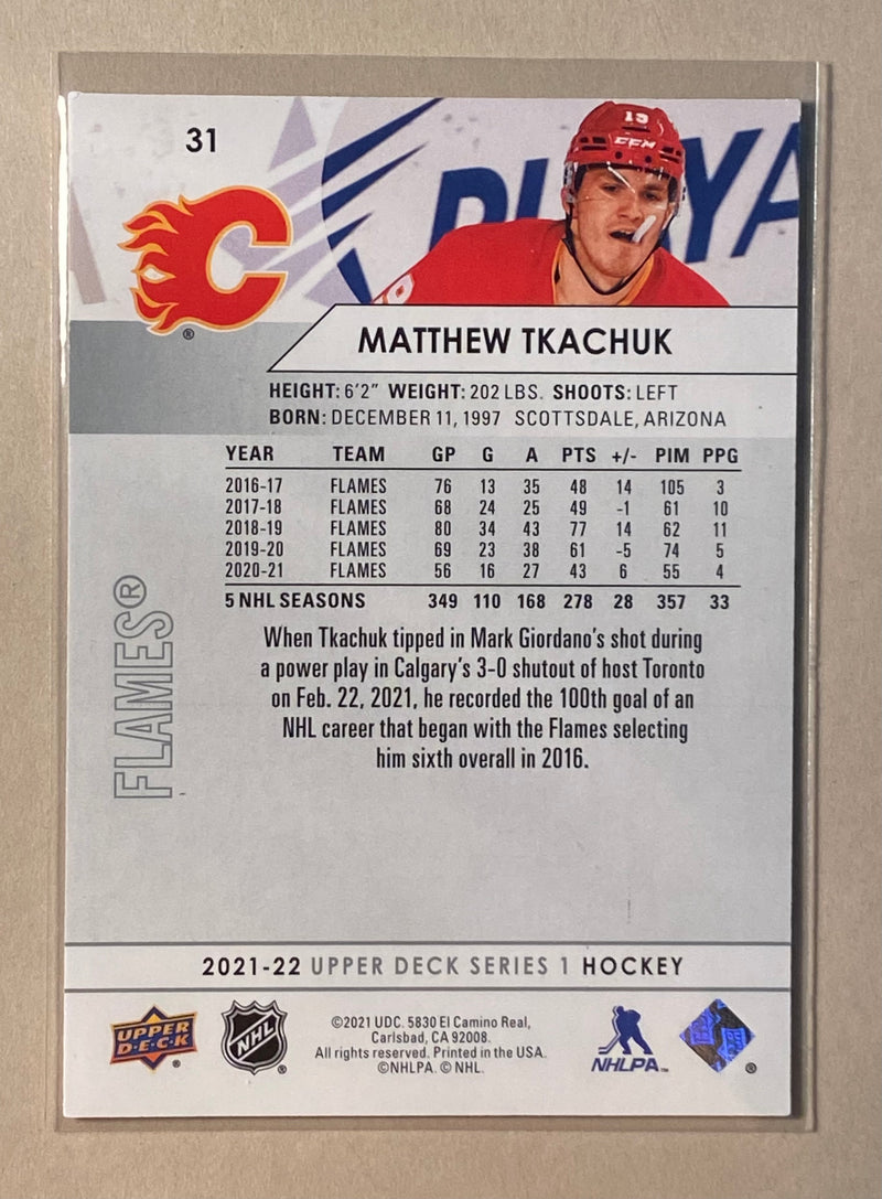 2021-22 Upper Deck 31 Mathew Tkachuk - Hockey