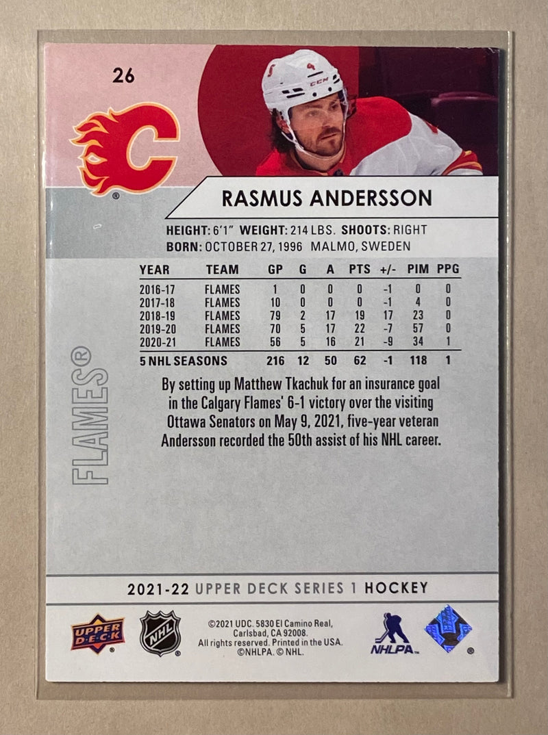 2021-22 Upper Deck 26 Rasmus Andersson - Hockey