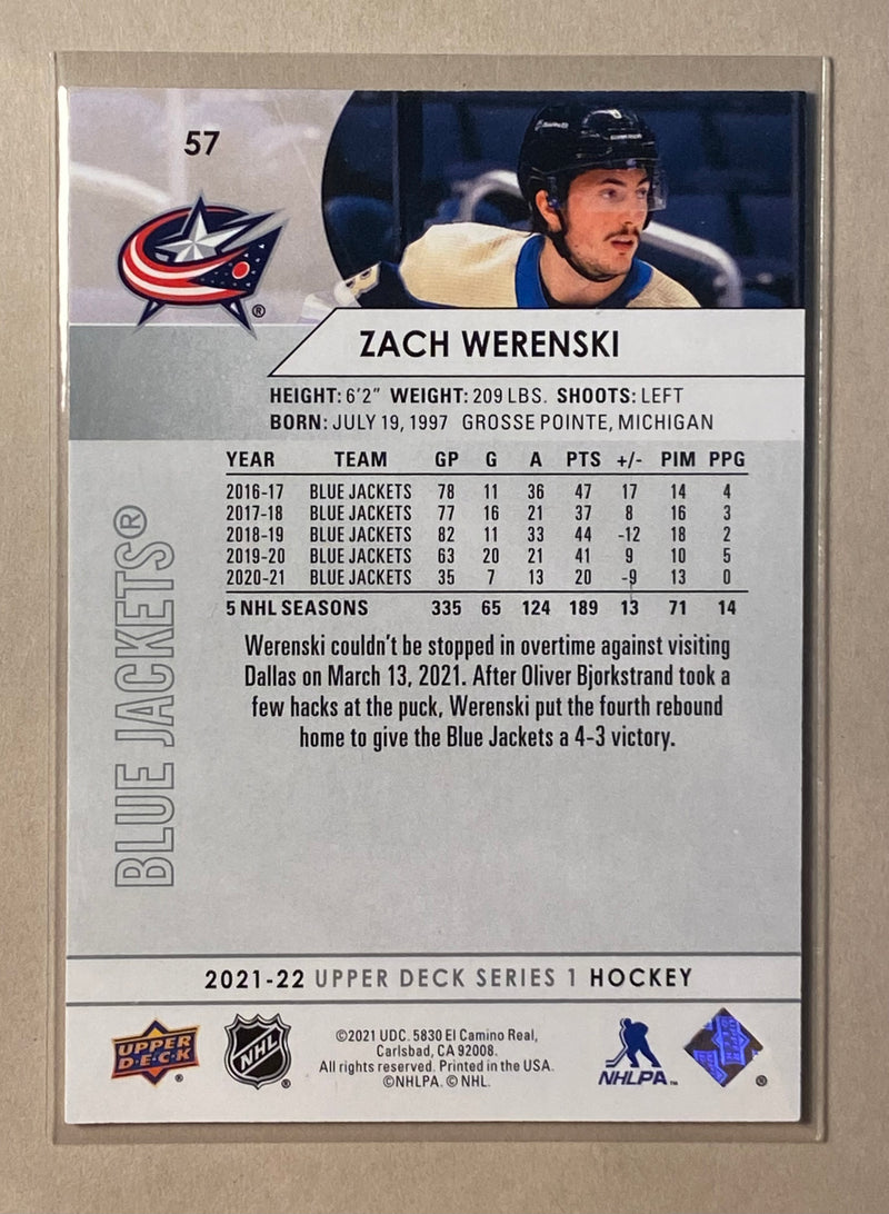 2021-22 Upper Deck 57 Zach Werenski - Hockey