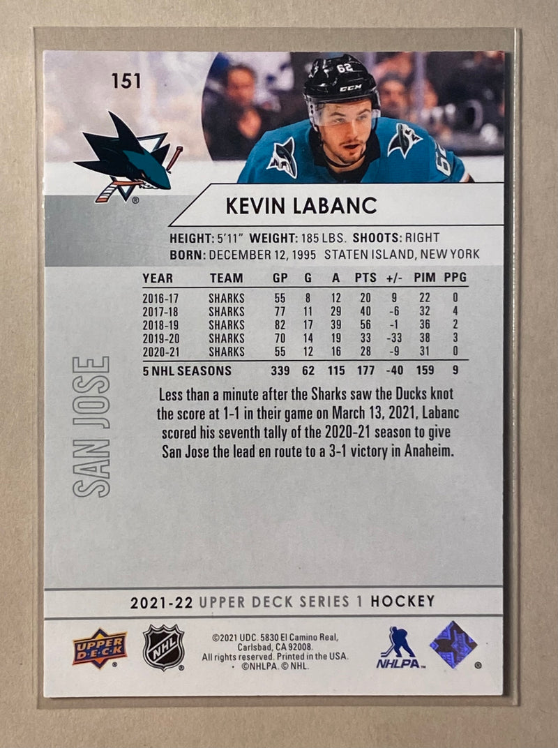 2021-22 Upper Deck 151 Kevin Labanc - Hockey