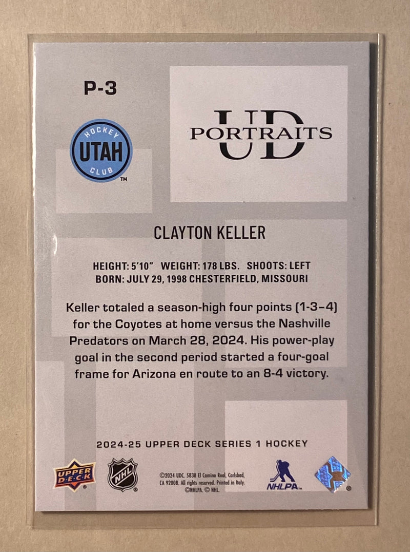 2024-25 Upper Deck - P-3 Clayton Keller - Hockey - Series 1 - UD Portraits