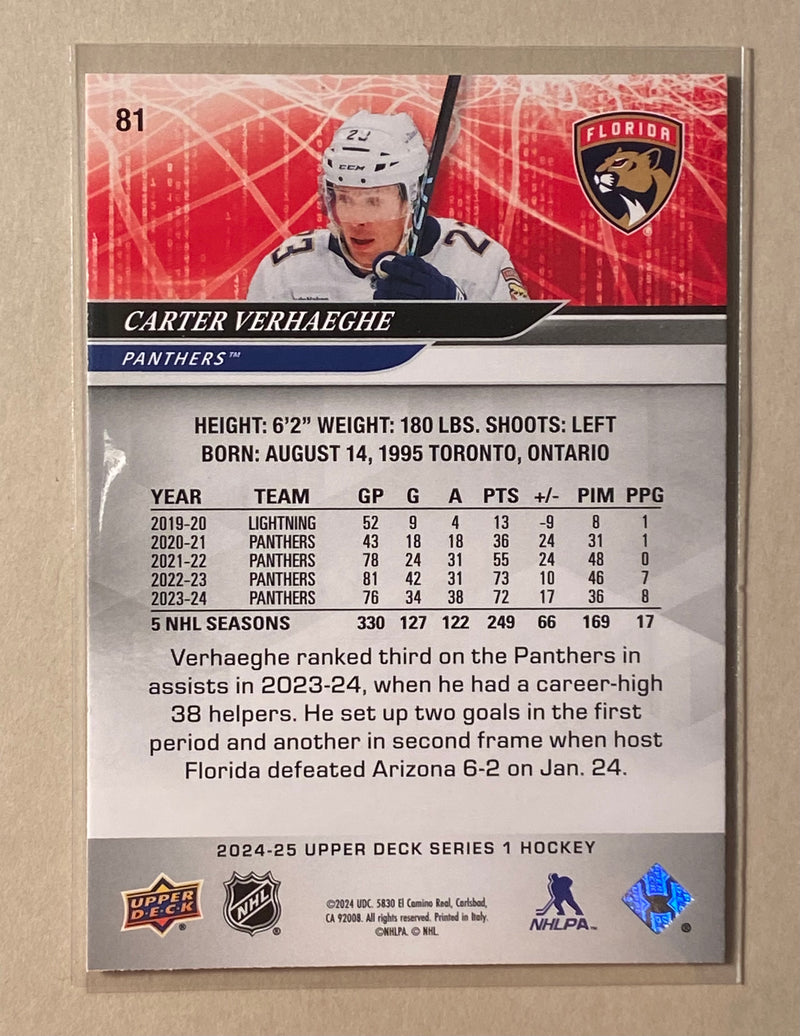 2024-25 Upper Deck 81 Carter Verhaeghe - Hockey - Series 1