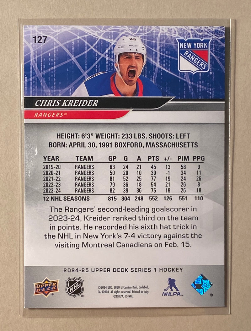 2024-25 Upper Deck 127 Chris Kreider - Hockey - Series 1