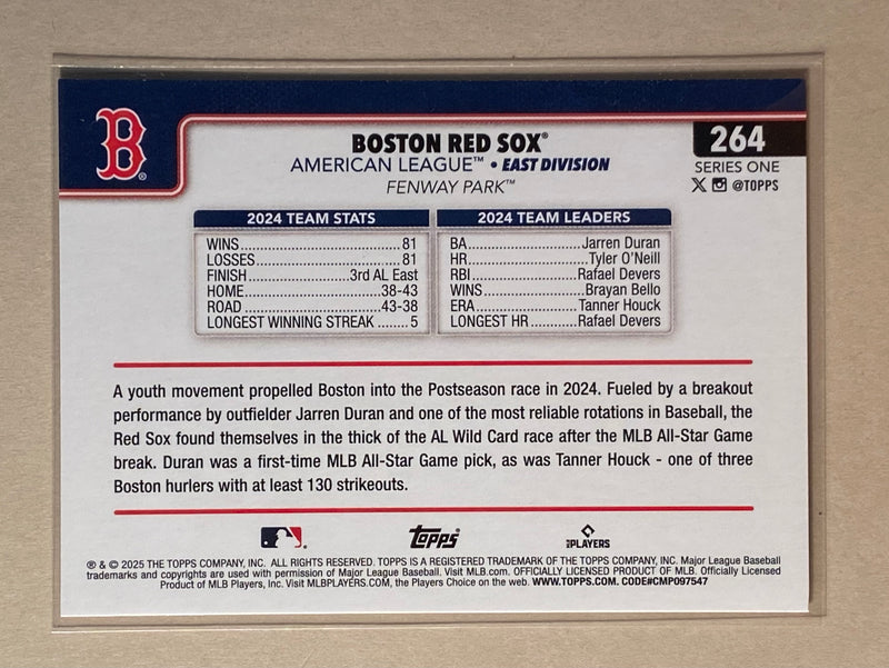 2025 Topps 264 Boston Red Sox - Baseball - Team