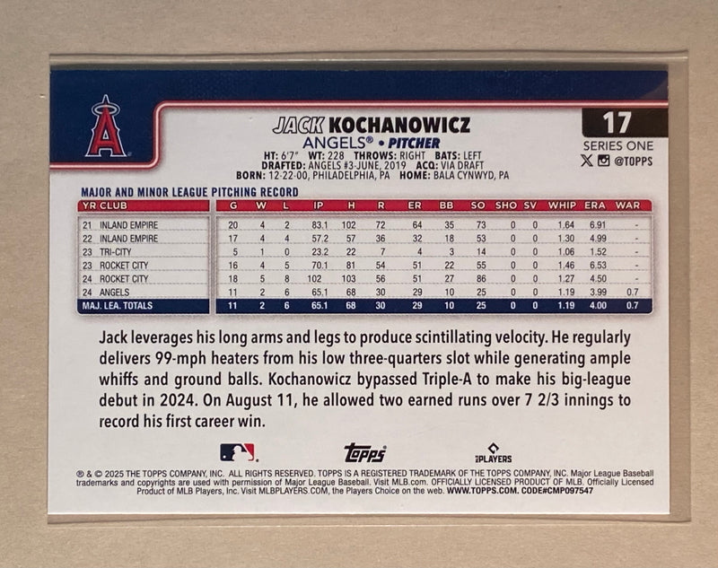 2025 Topps 17 Jack Kochanowicz - Baseball - RC