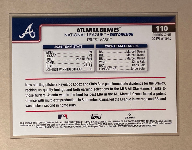 2025 Topps 110 Atlanta Braves - Baseball - Series 1 - Team